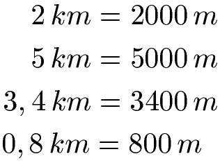 Kilometer in Meter umrechnen