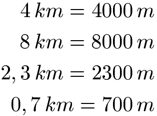 Kilometer in Meter umrechnen