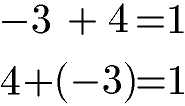Kommutativgesetz Addition Beispiel negative Zahlen