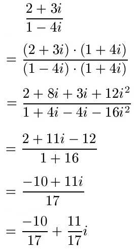 Komplexe Zahlen Division Beispiel 2