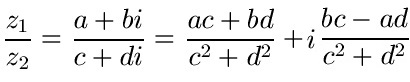 Komplexe Zahlen dividieren Formel