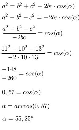 Kosinussatz Beispiel 1
