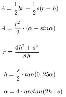 Kreisabschnitt und Kreissegment Formeln