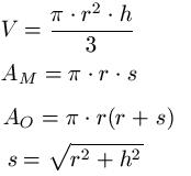 Kreiskegel Formeln