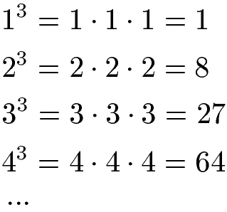 Kubikzahlen Beispiele