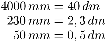 Millimeter in Dezimeter umrechnen