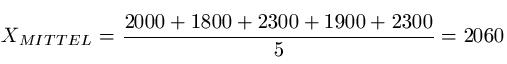Mittelwert - Arithmetisches Mittel Beispiel 2