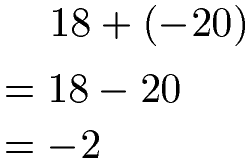 Negative Zahlen Addition Beispiel 1