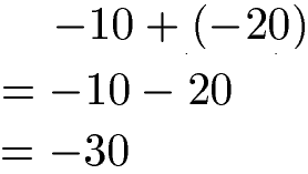 Negative Zahlen Addition Beispiel 2