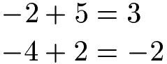 Negative Zahlen Addition Beispiel