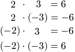 Multiplikation negative Zahlen Beispiele