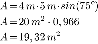 Parallelogramm Flächeninhalt mit Winkel Beispiel