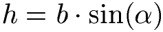 Parallelogramm: Höhe mit Winkel berechnen Formel