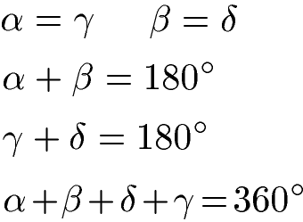 Parallelogramm: Winkel und Winkelsumme Formel