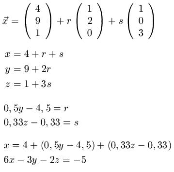 Parametergleichung Koordinatengleichung Beispiel 1