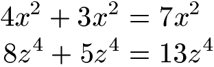 Potenzen addieren: Gleiche Basis, gleicher Exponent Beispiel