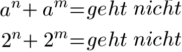 Potenzen addieren: Gleiche Basis, unterschiedliche Exponenten mit Beispiel