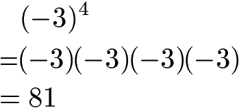 Potenzen mit negativer Basis Beispiel 2