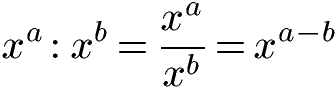 Potenzen dividieren: gleiche Basis Formel