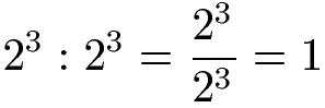 Potenzen dividieren: gleiche Basis und gleicher Exponent Beispiel 1