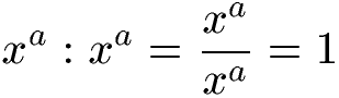 Potenzen dividieren: gleiche Basis und gleicher Exponent Formel