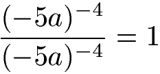 Potenzen dividieren: gleiche Basis und gleicher Exponent mit negativen Zahlen