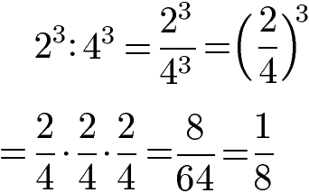 Potenzen dividieren: gleicher Exponent Beispiel 1