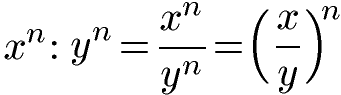 Potenzen dividieren: gleicher Exponent Formel