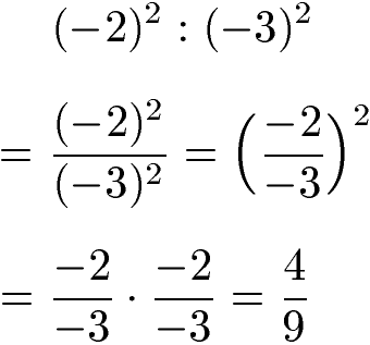 Potenzen dividieren: gleicher Exponent mit negativer Basis