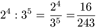 Potenzen dividieren: gleiche Basis und gleicher Exponent Beispiel 1