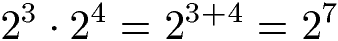 Potenzen multiplizieren: gleiche Basis Beispiel 1 mit zwei Zahlen