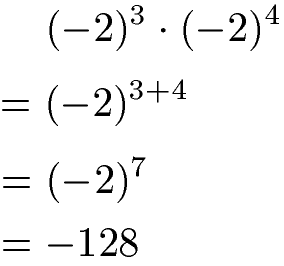Potenzen multiplizieren: negative Basis bei gleichen Basen
