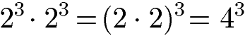 Potenzen multiplizieren: gleiche Basis, gleicher Exponent mit zwei Zahlen