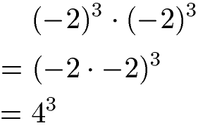 Potenzen multiplizieren: gleiche Basis und gleicher Exponent mit negativen Basen