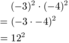 Potenzen multiplizieren: gleicher Exponent mit negativer Basis