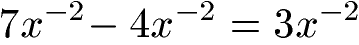 Potenzen Subtraktion mit negativem Exponenten Beispiel