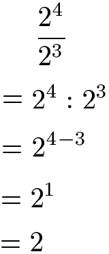 Potenzgesetze Division: Gleiche Basis Beispiel