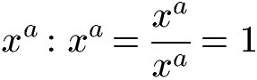 Potenzgesetze Division: Gleiche Basis, gleicher Exponent