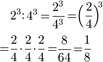 Potenzgesetze Division: Gleicher Exponent Beispiel