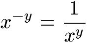 Potenzgesetze: Negativer Exponent Formel