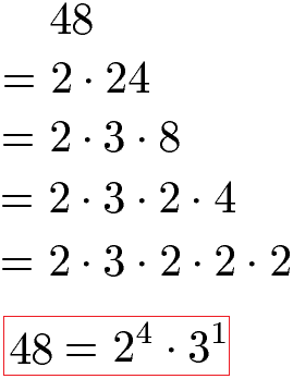 Primfaktorzerlegung Beispiel 48