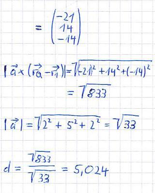 Punkt Gerade Abstand Beispiel1 Teil2
