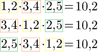 Rationale Zahlen: Assoziativgesetz Multiplikation mit Dezimalzahlen