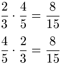 Rationale Zahlen: Kommutativgesetz Multiplikation mit Brüchen