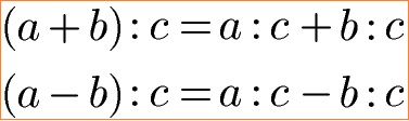 Rechengesetz Division mit Distributivgesetz Formel