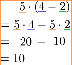 Rechengesetz Subtraktion mit Distributivgesetz Beispiel 1