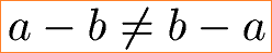 Kommutativgesetz Subtraktion durch Ungleichung beschrieben