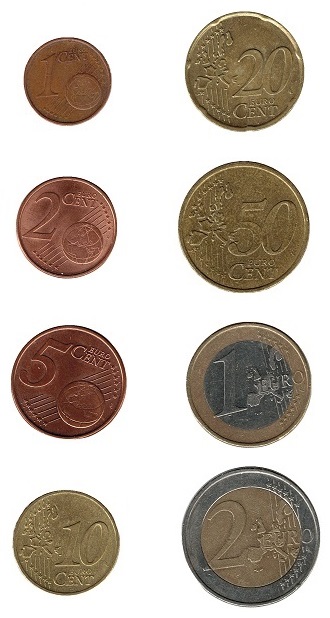 Cents und Euro Münzen