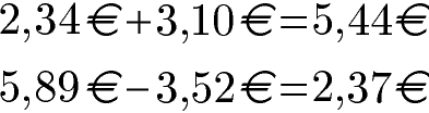 Rechnen mit Geld Klasse 2 Beispiel 2b