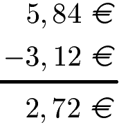 Rechnen mit Geld Klasse 3: Schriftliche Subtraktion